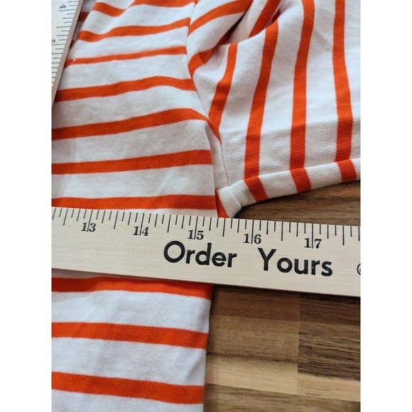 🐢SOLD🐢 J. Crew Top XS White Red Striped Long Sleeve Tie Back Casual Classic - Picture 7 of 11